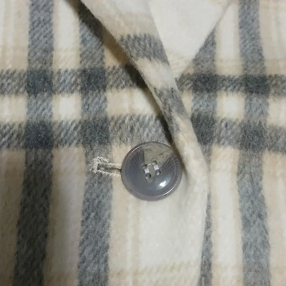 BAGATELLE COLLECTION Women's Plaid Blazer Jacket Cream Gray Size M Single Button - Picture 12 of 12